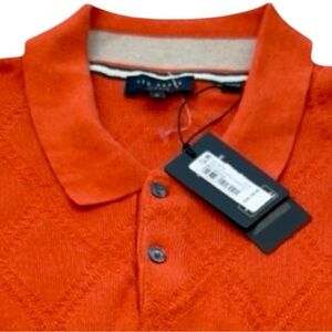 Ted Baker London Ventar Diamond Knit Polo‎ Sweater Mens 5 Premium Designer NWT